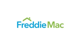 Freddie Mac logo featuring stylized blue and green house roof design above the company name