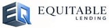 Equitable Lending logo with stylized book icon in blue and gray