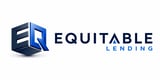 Equitable Lending logo with blue geometric cube design and company name in dark blue and light blue text